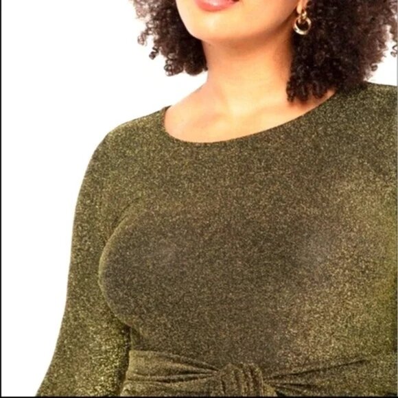 Eloqui Lurex Tie Waist Dress - Picture 2 of 6